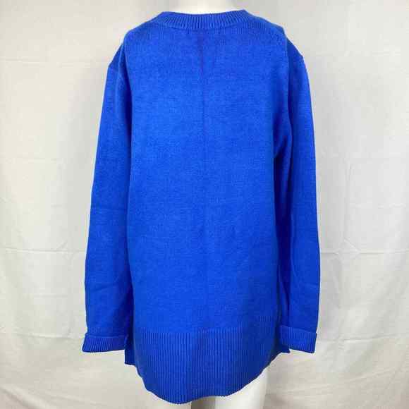 NWT‎ Banana Republic Sweater Womens Sz L Blue Cotton Knit Pullover Long Sleeve - Picture 4 of 10